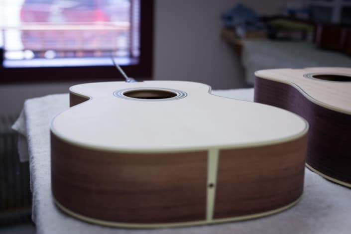 Preston Thompson acoustic guitars in assembly