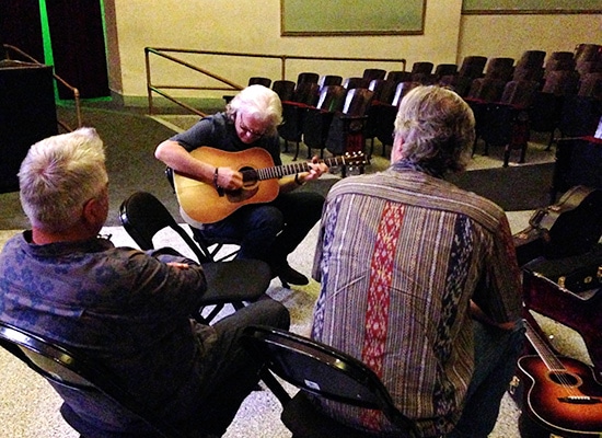 Ricky Skaggs playing a Thompson acoustic guitar