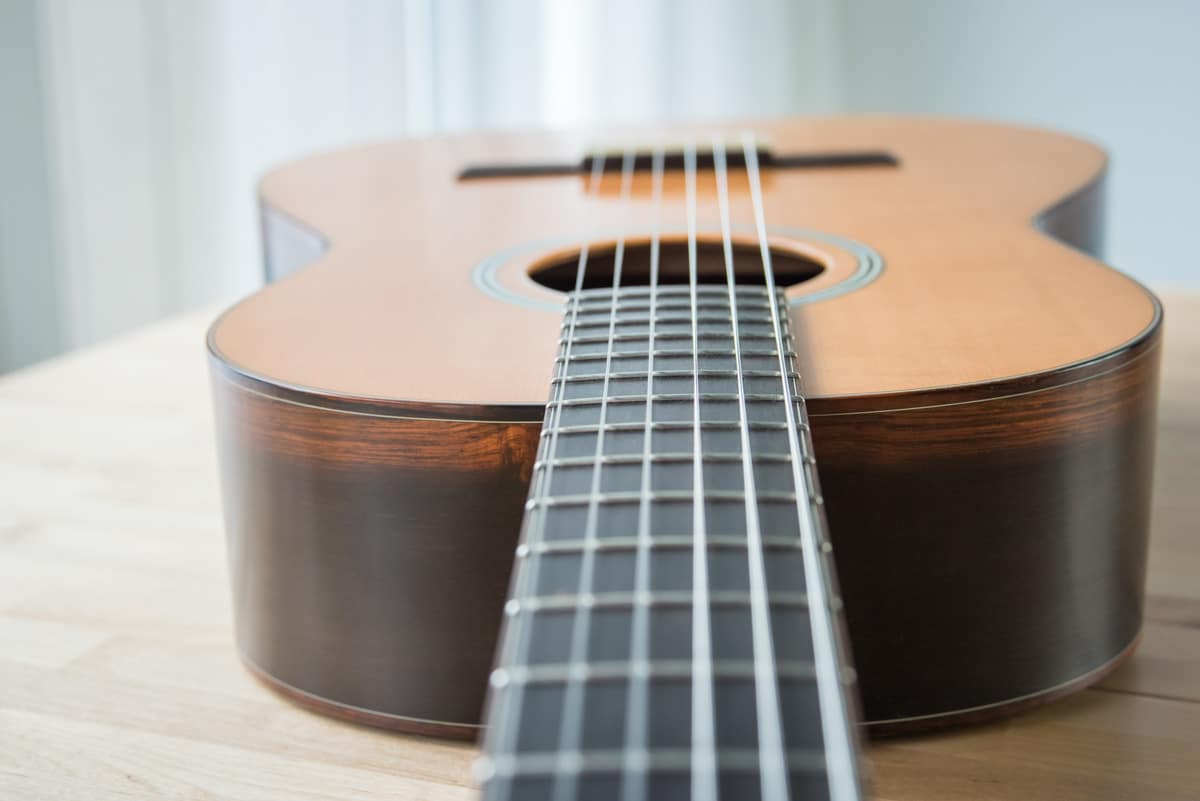 classical hybrid acoustic guitar with custom inlay