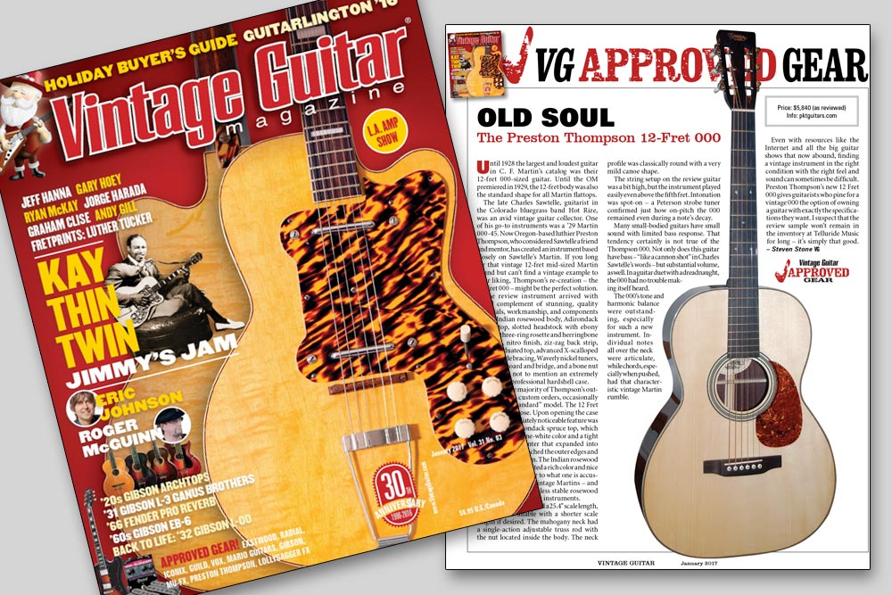 vintage guitar magazine review preston thompson guitars
