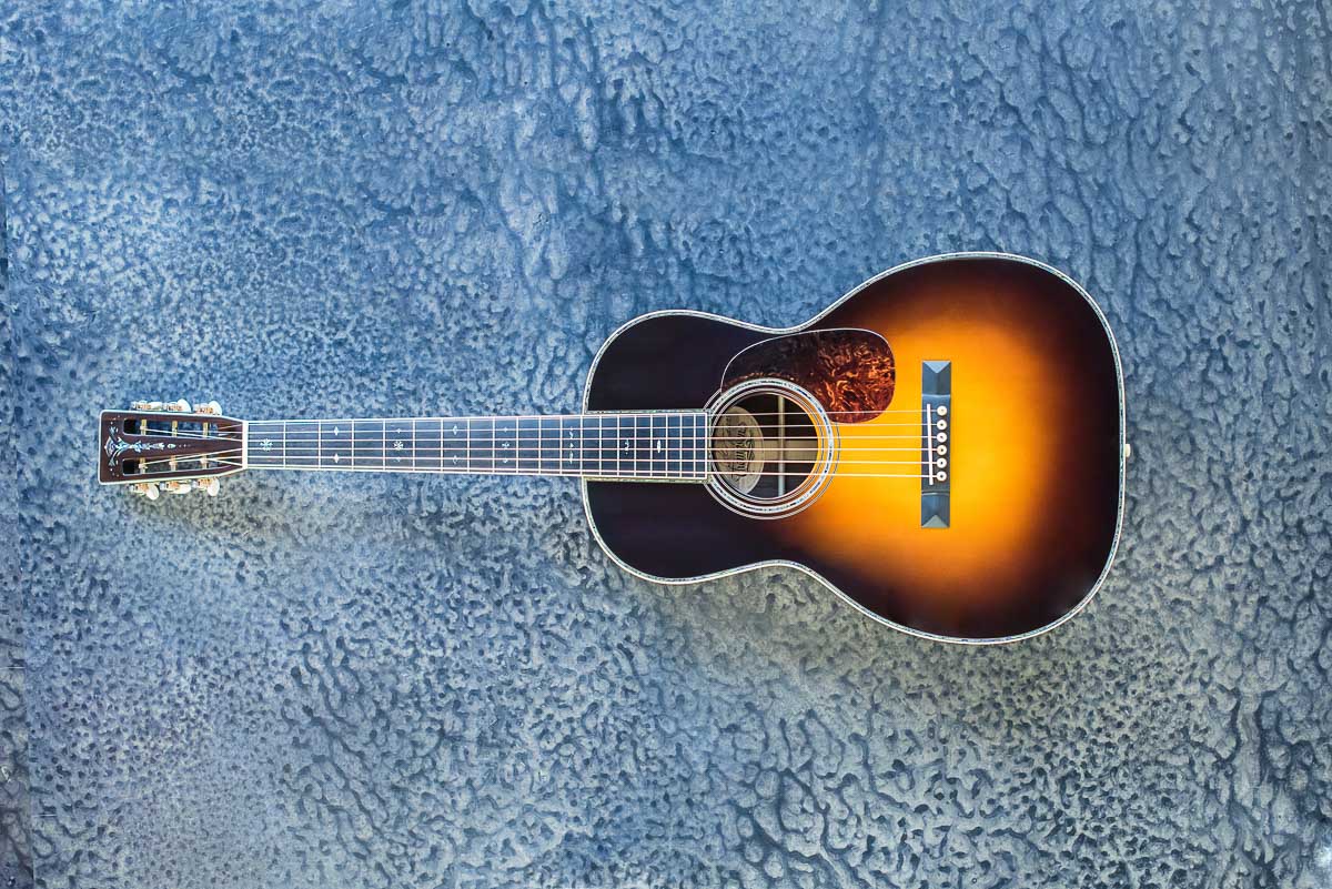 custom sunburst acoustic guitar