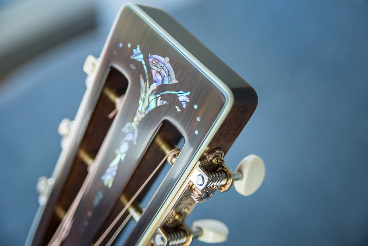 Acoustic guitars with cool outlet inlays