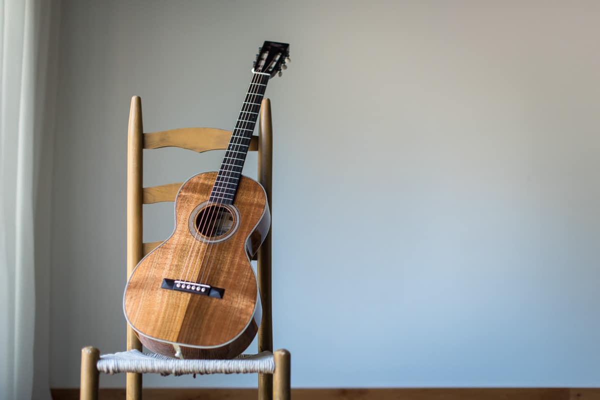 acoustic parlor guitar koa wood