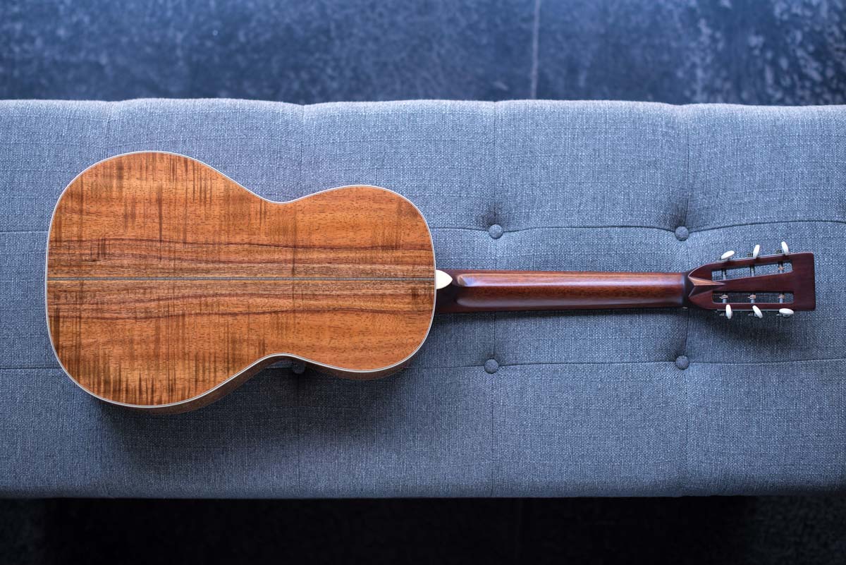 koa wood acoustic parlor guitar