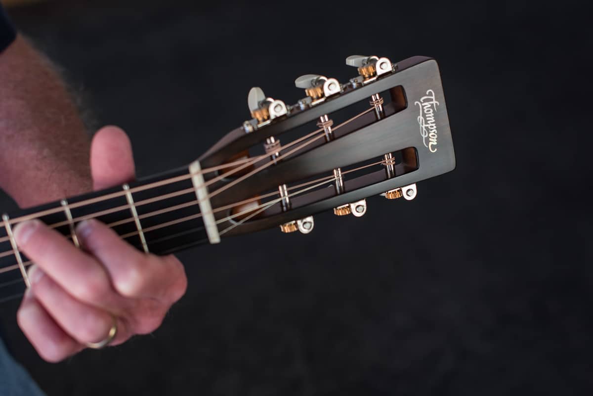 custom headstock inlay acoustic guitar
